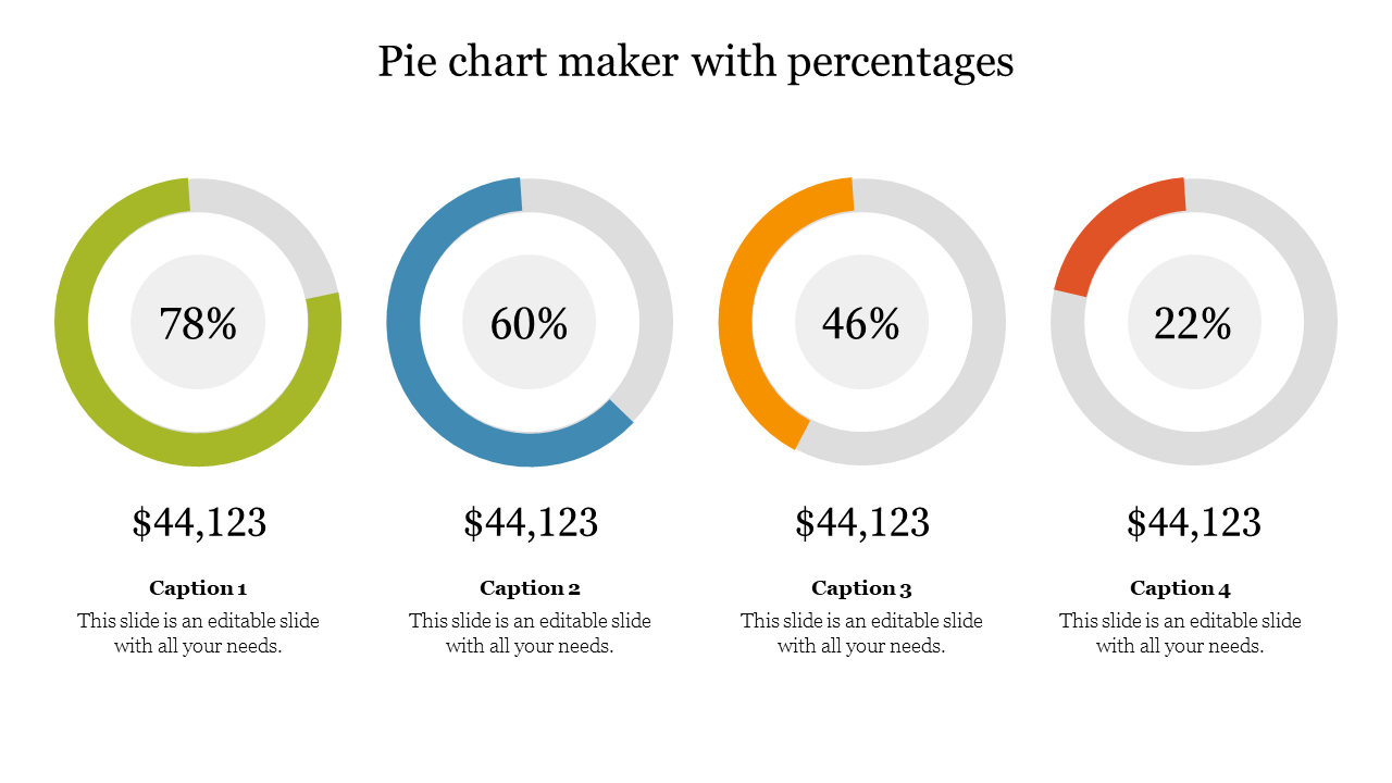 Pie Chart Maker With Percentages PowerPoint & Google Slides